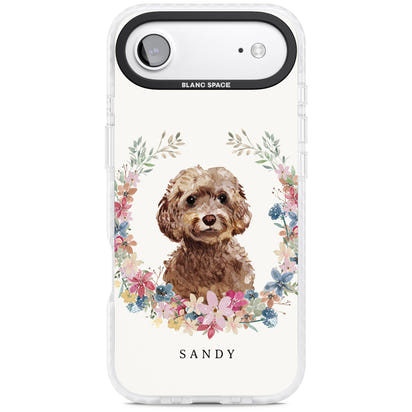 Personalised Brown Cockapoo Floral Portrait