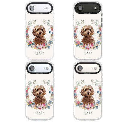 Personalised Brown Cockapoo Floral Portrait