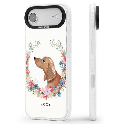 Personalised Tan Dachshund Floral Portrait