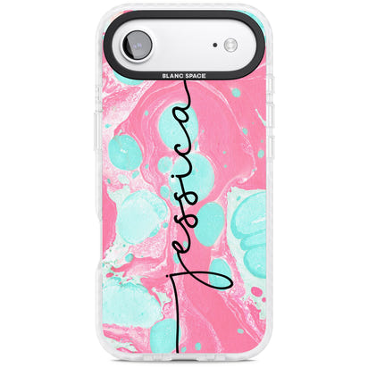 Personalised Turquoise & Pink Marbled