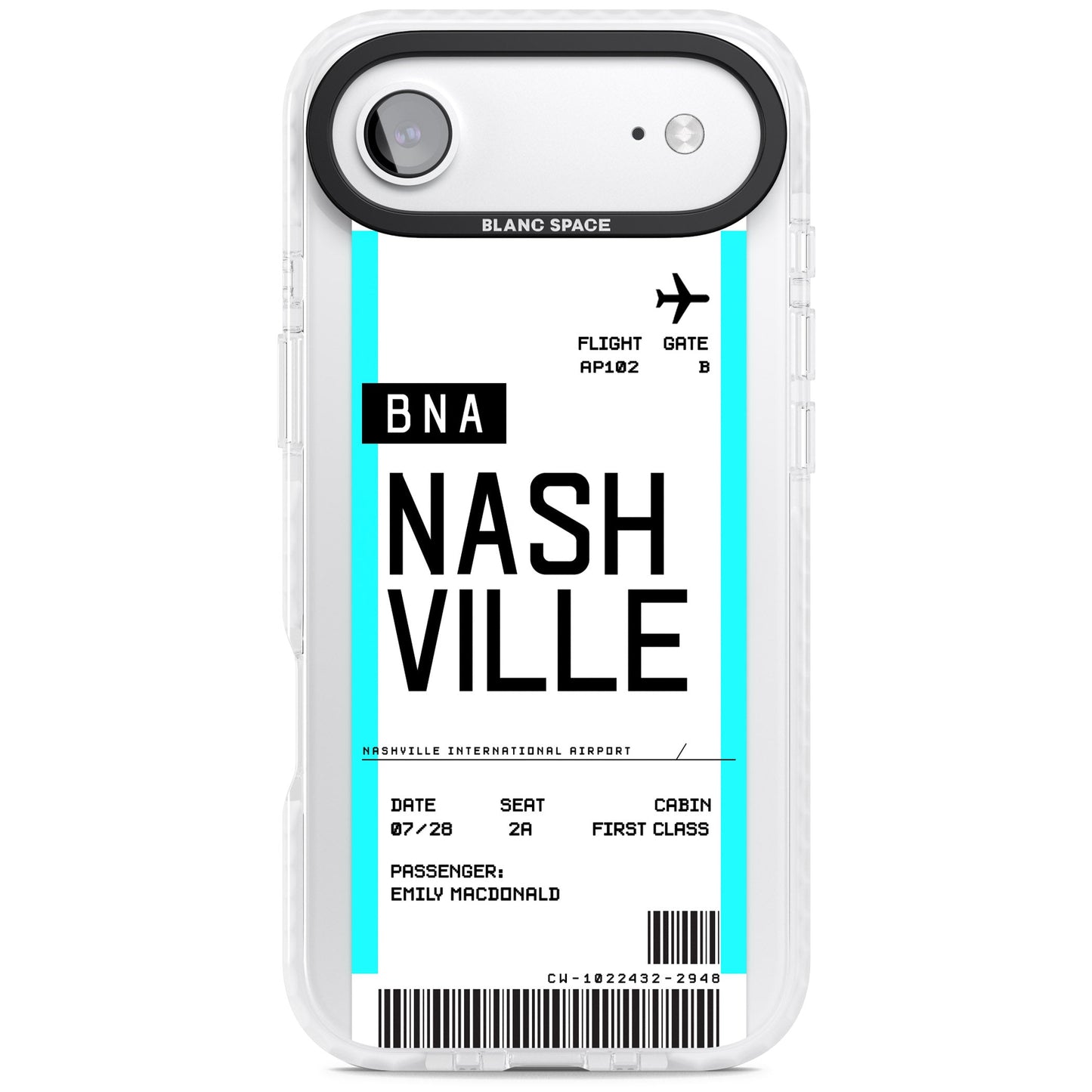 Carte d'embarquement personnalisée pour Nashville