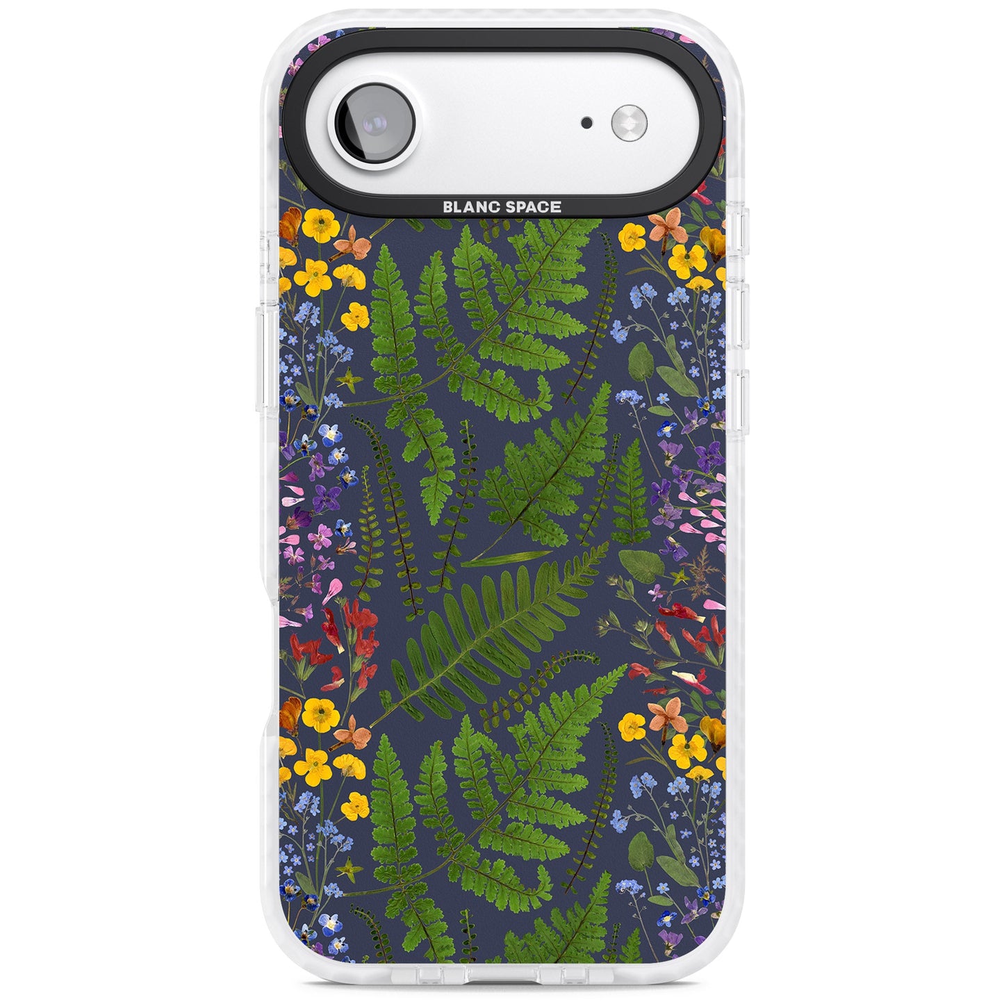 Busy Floral And Fern Design Navy