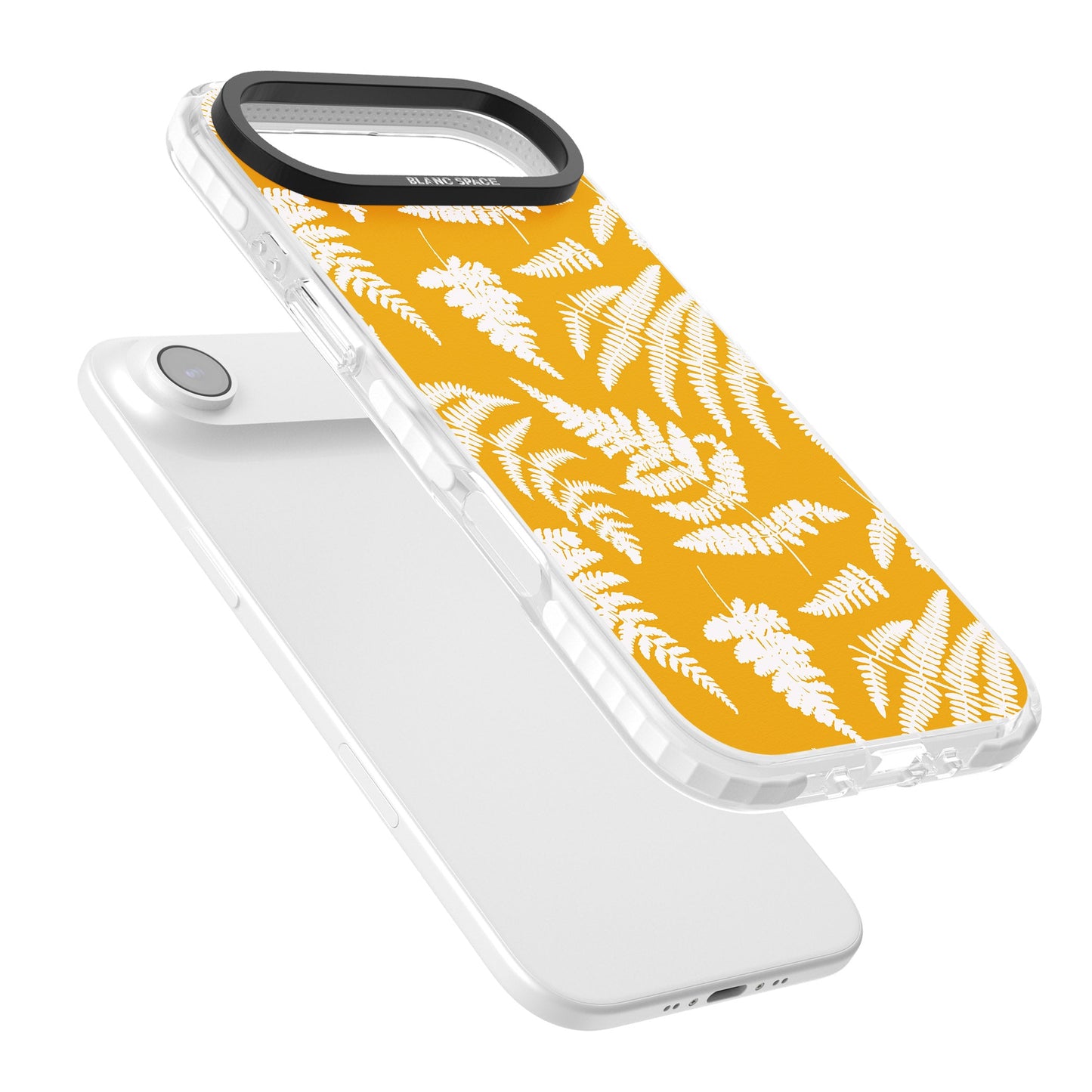 Motif fougère sur fond jaune