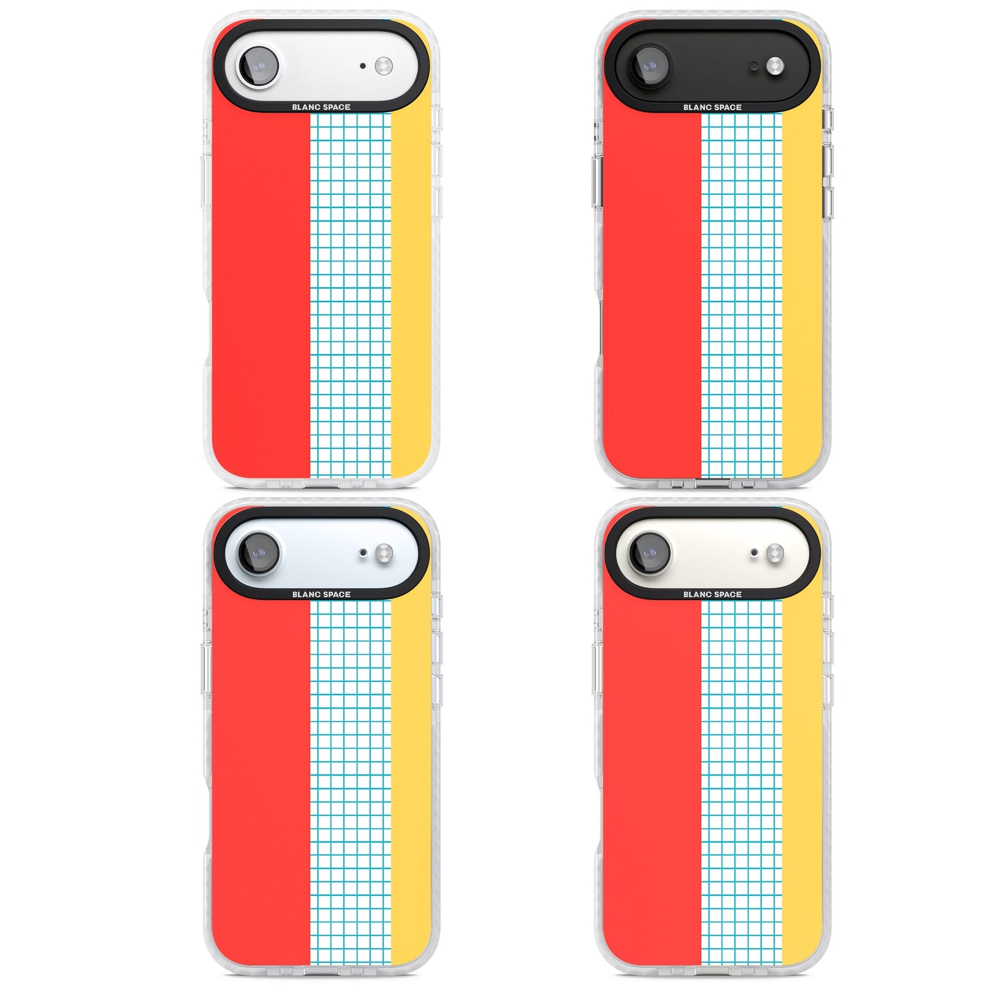 Grille abstraite rouge, bleue, jaune