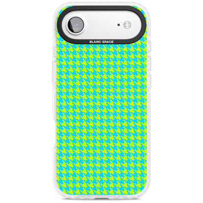 Neon Lime & Turquoise Houndstooth
