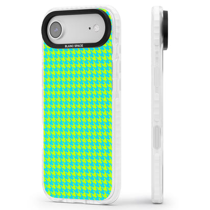 Neon Lime & Turquoise Houndstooth