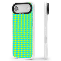 Neon Lime & Turquoise Houndstooth