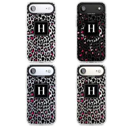 Personalised Clear Pink Leopard Monogram