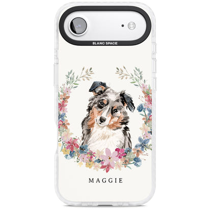 Personalised Australian Shepherd Floral Portrait