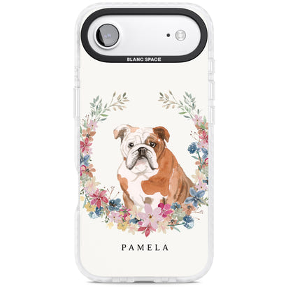 Personalised English Bulldog Floral Portrait