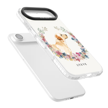 Personalised Yellow Labrador Floral Portrait