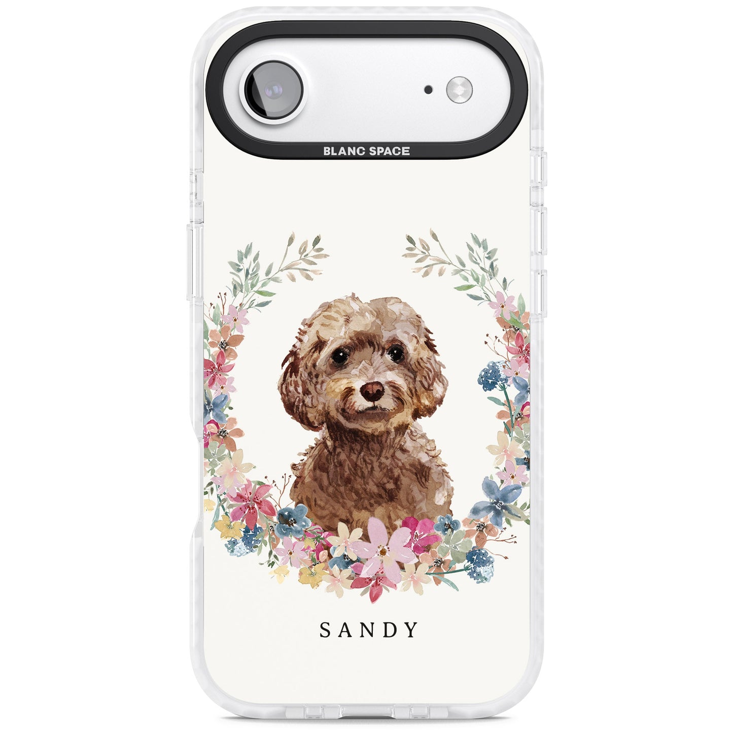 Personalised Brown Cockapoo Floral Portrait