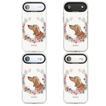 Personalised Tan Dachshund Floral Portrait