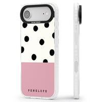 Personalised Pink Border Polka Dot