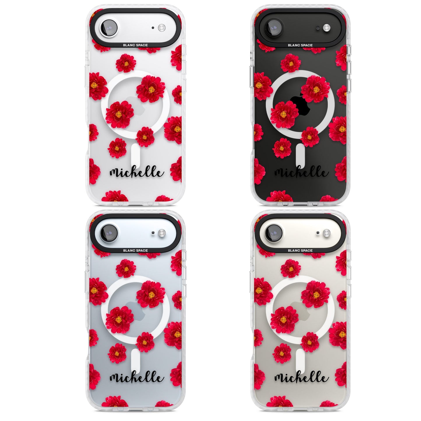 Personalised Red Peonies & Cursive