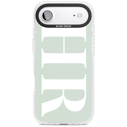 Lettres personnalisées blanches et vert d'eau