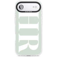 Lettres personnalisées blanches et vert d'eau