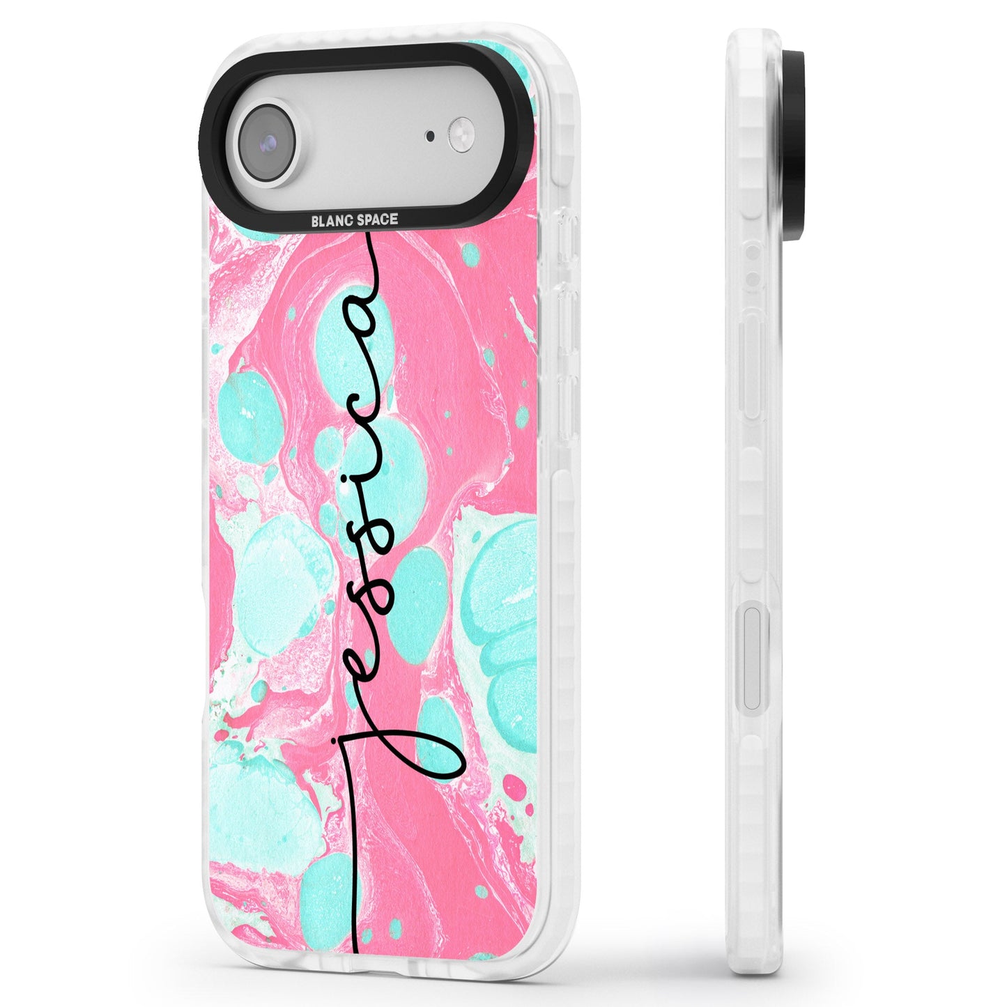 Personalised Turquoise & Pink Marbled