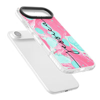 Personalised Turquoise & Pink Marbled