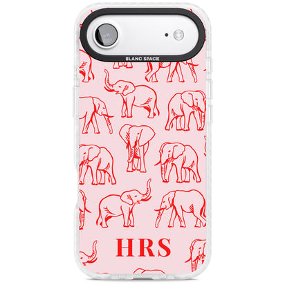 Personalised Red Elephant Outline