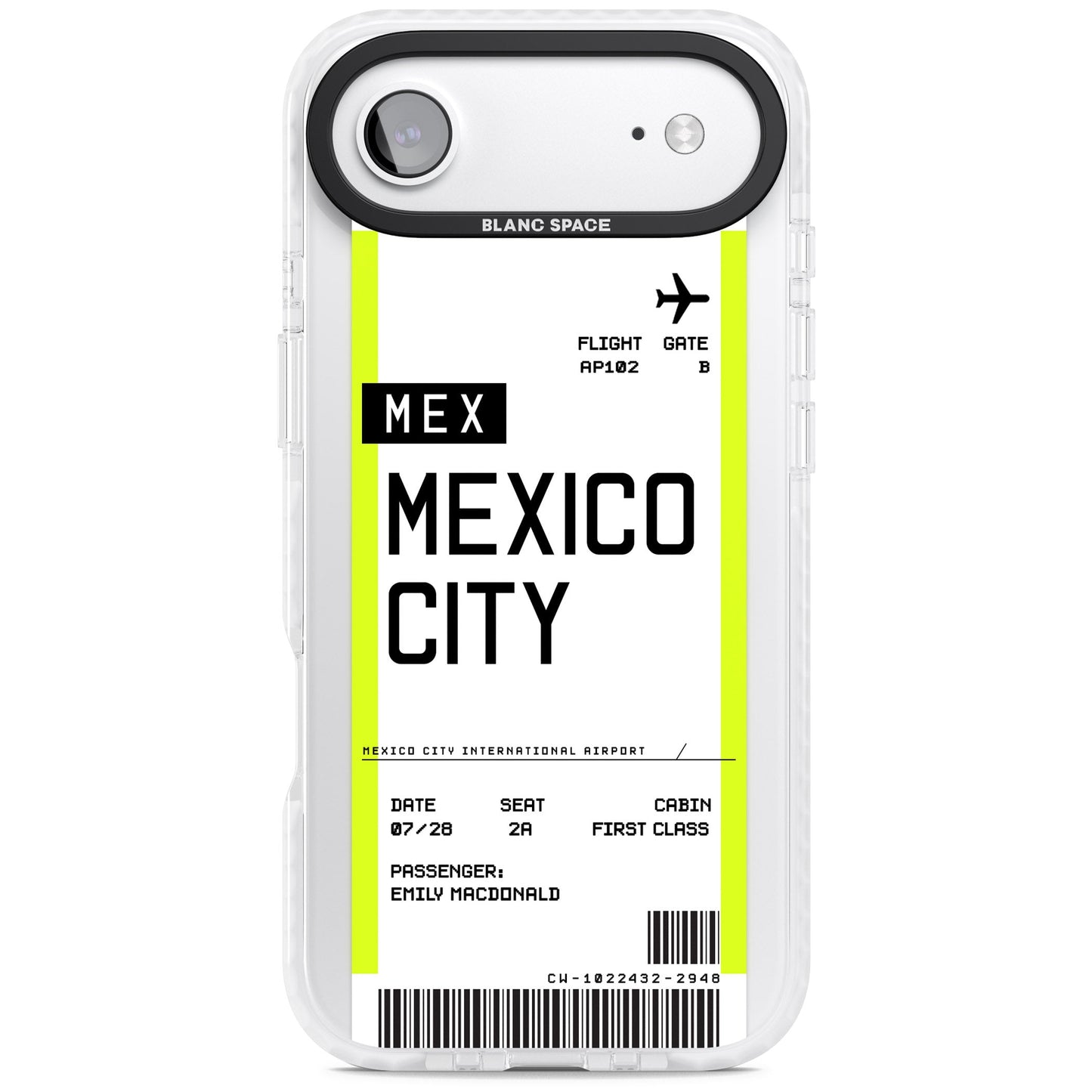 Carte d'embarquement personnalisée pour Mexico