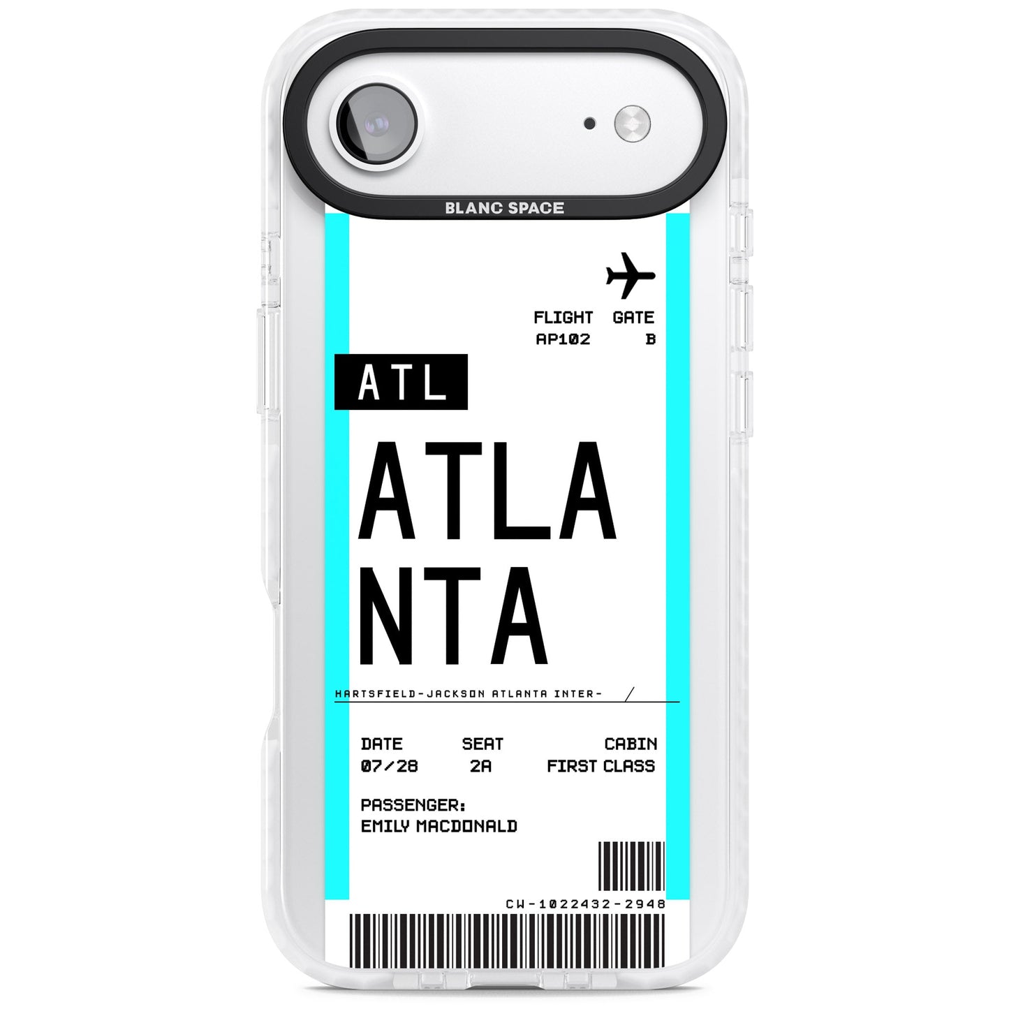 Personalisierte Atlanta-Bordkarte