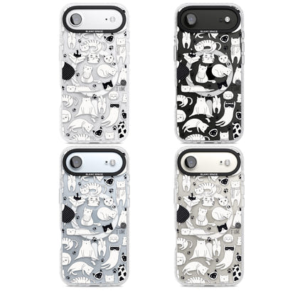 Cartoon Cat Collage Black & White