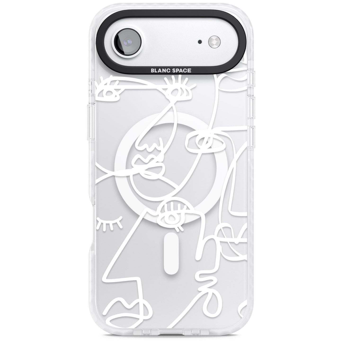 Abstract Line Art White Clear
