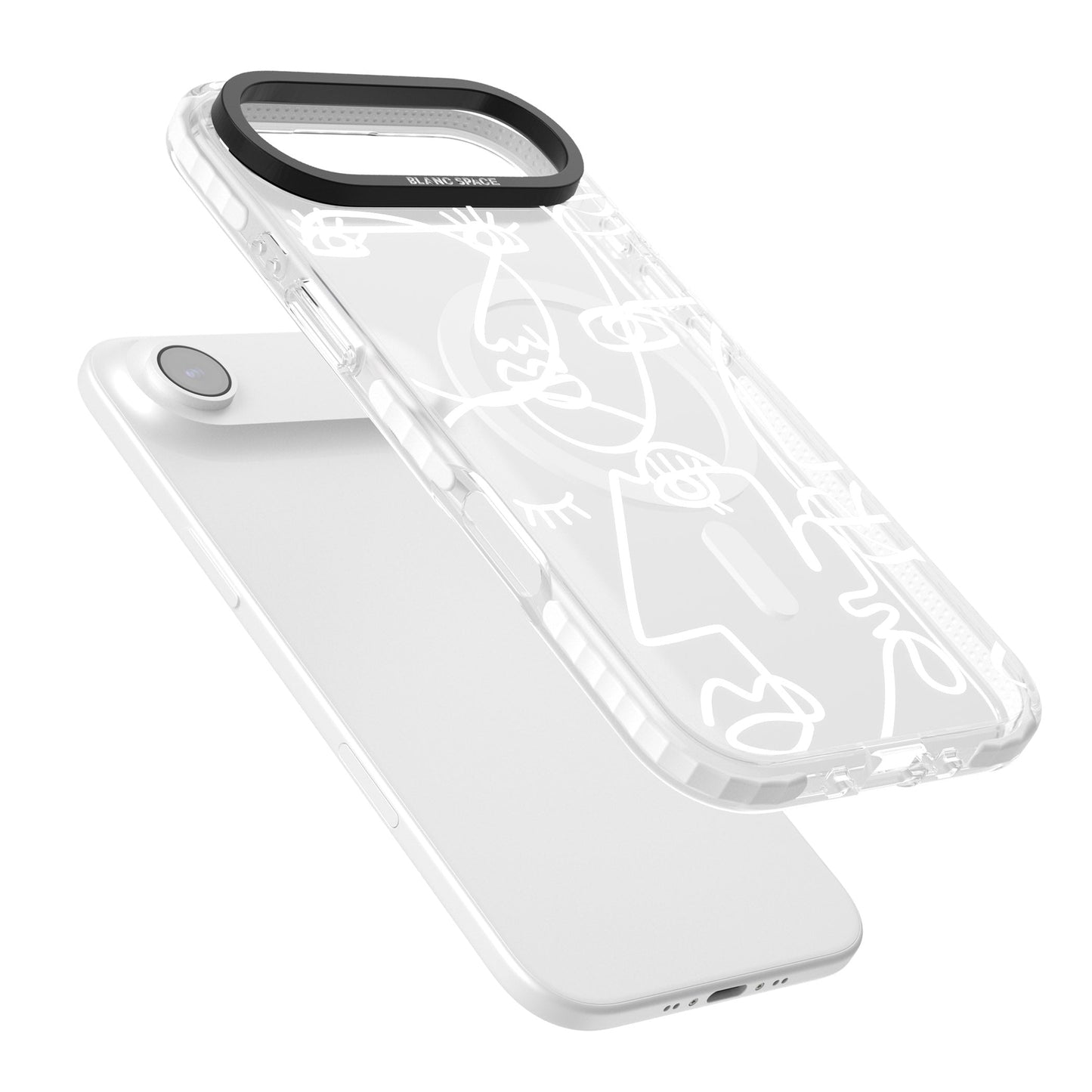 Abstract Line Art White Clear