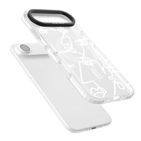 Abstract Line Art White Clear