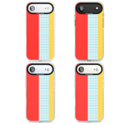 Grille abstraite rouge, bleue, jaune