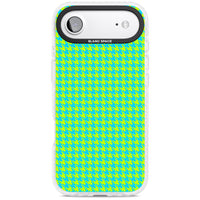Neon Lime & Turquoise Houndstooth