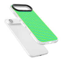 Neon Lime & Turquoise Houndstooth