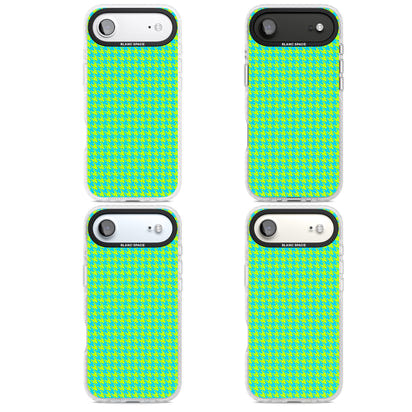 Neon Lime & Turquoise Houndstooth