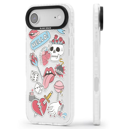 Autocollants Crâne et Fleurs