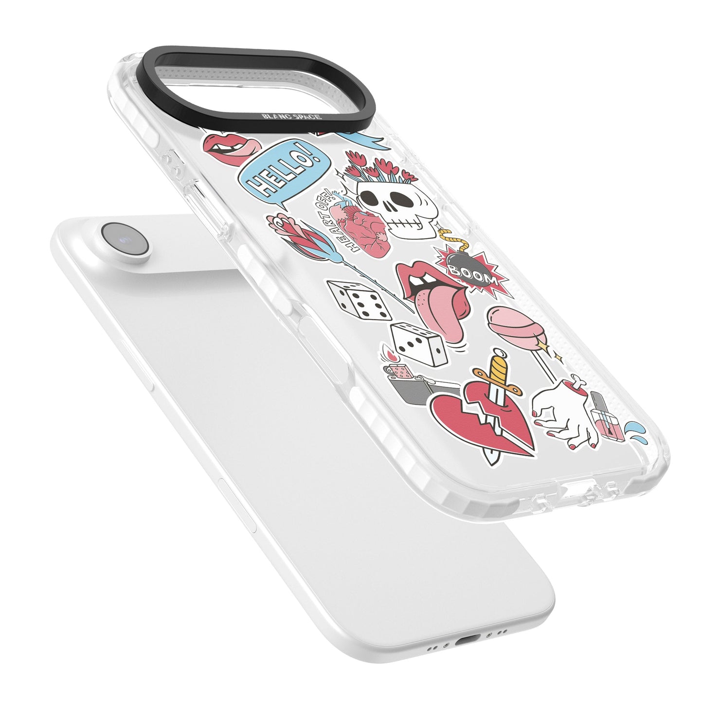 Autocollants Crâne et Fleurs