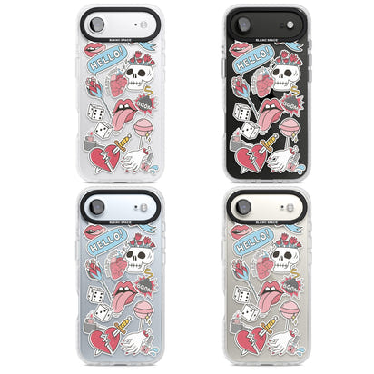 Autocollants Crâne et Fleurs