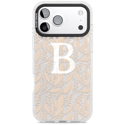 Monogramme personnalisé, motif floral abstrait subtil.