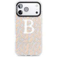 Monogramme personnalisé, motif floral abstrait subtil.
