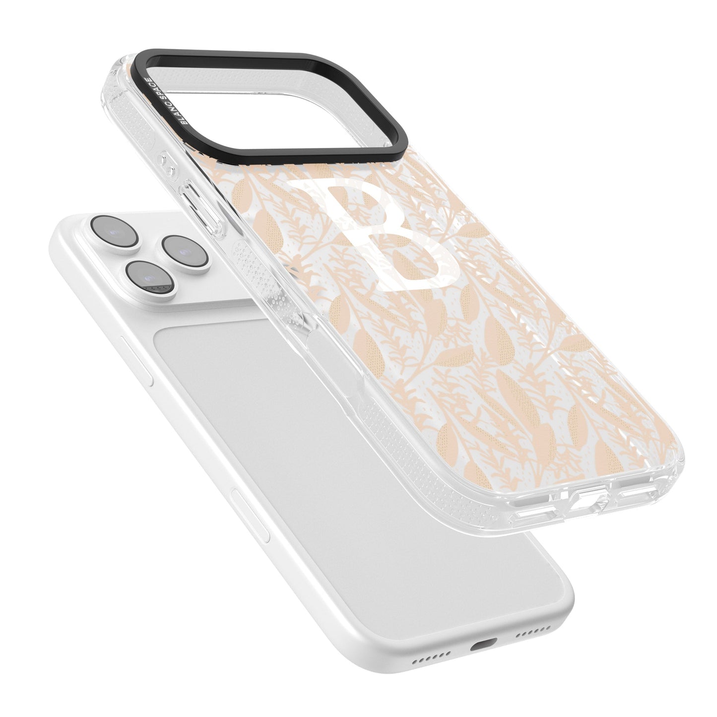 Monogramme personnalisé, motif floral abstrait subtil.