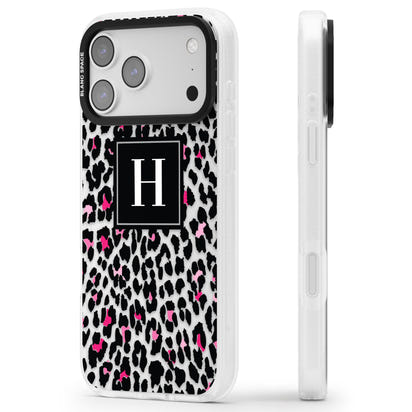 Personalised Clear Pink Leopard Monogram