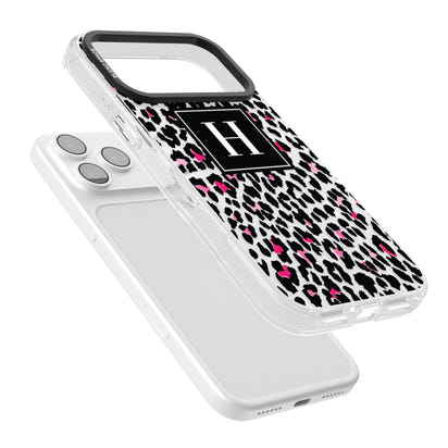 Personalised Clear Pink Leopard Monogram