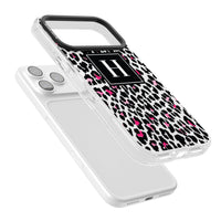 Personalised Clear Pink Leopard Monogram