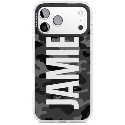 Personalised Black Camo Name Vertical