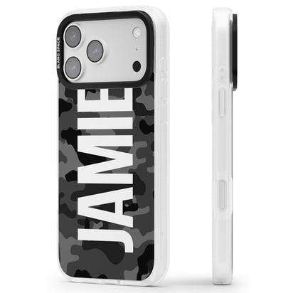 Personalised Black Camo Name Vertical