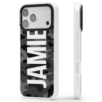 Personalised Black Camo Name Vertical