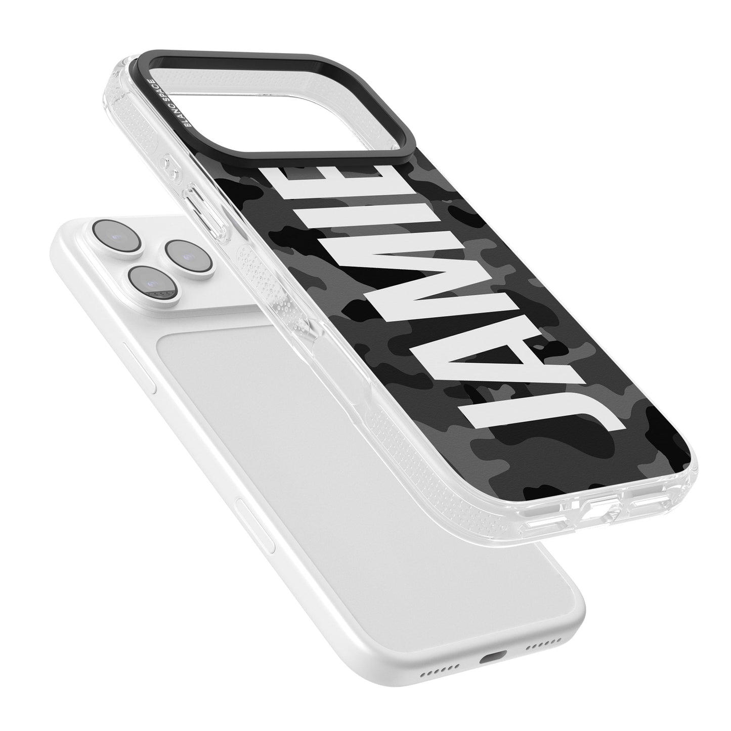 Personalised Black Camo Name Vertical