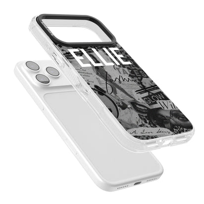 Personalisierte Vintage-Collage in Graustufen