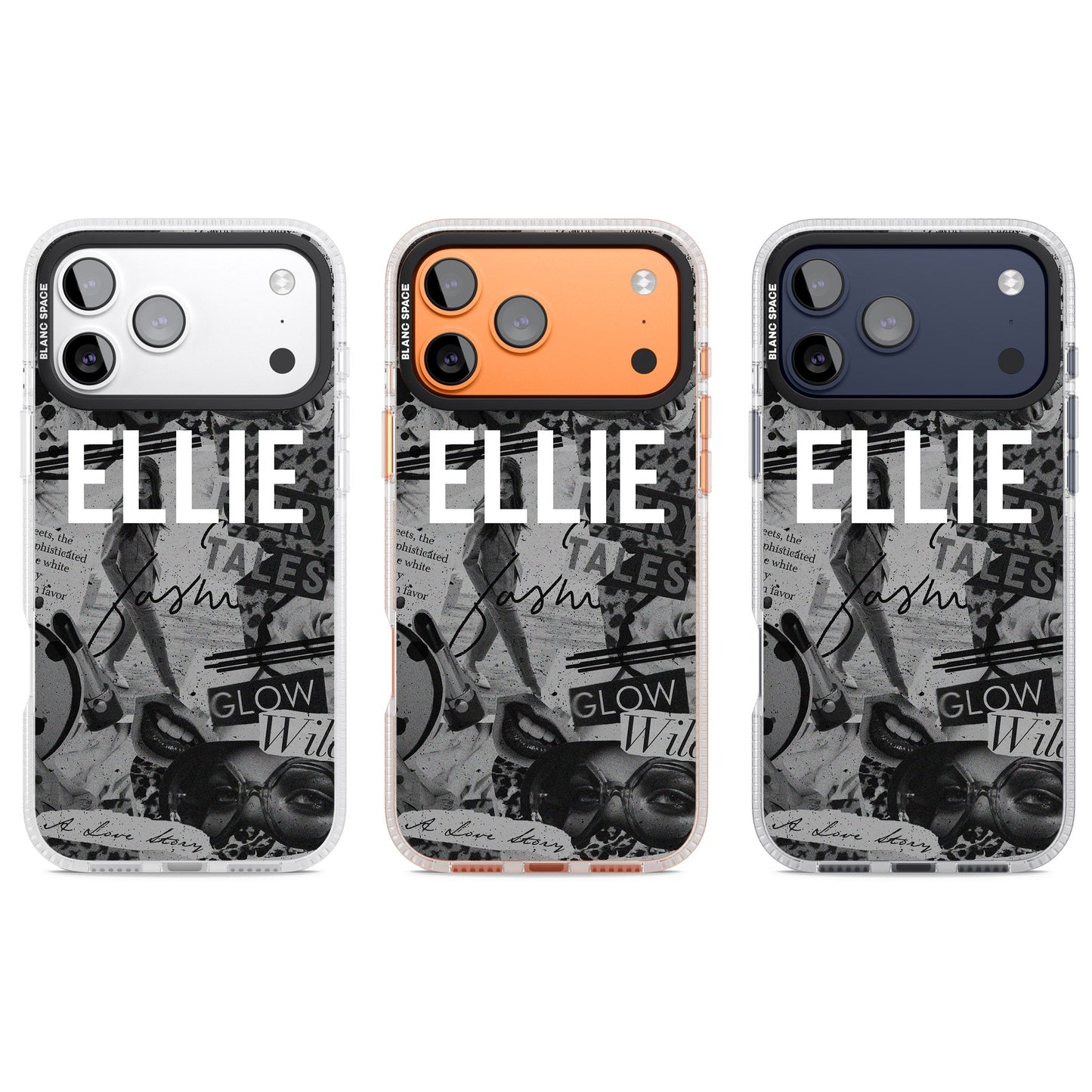 Personalisierte Vintage-Collage in Graustufen