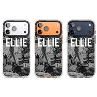 Personalisierte Vintage-Collage in Graustufen